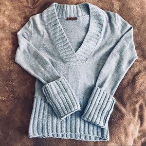 Deep V Neck Sweater | Light Blue | Small